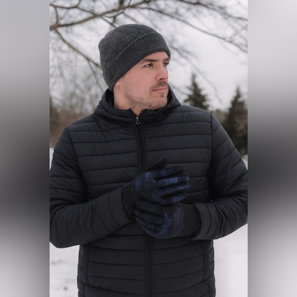 LEVIS Mens Stretch Active Fit Inteli-touch Gloves Knit Cuff Camouflage/Blue NWT - Picture 3 of 3